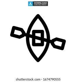 canoe icon or logo isolated sign symbol vector illustration - high quality black style vector icons
