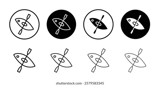 canoe icon logo sign set vector outline