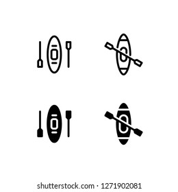 Canoe Icon Logo Vector Symbol. Kayak Icon