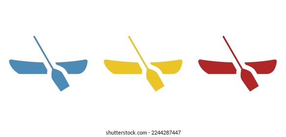 canoe icon with oar, vector illustration