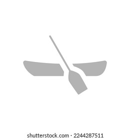 canoe icon with oar, vector illustration