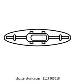 Canoe icon. Outline illustration of canoe vector icon for web design isolated on white background
