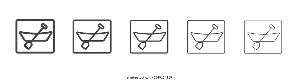 canoe icon outline ilustration vector symbol