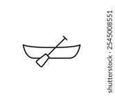 Canoe icon Outline set in black and white color