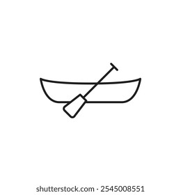 Canoe icon Outline set in black and white color