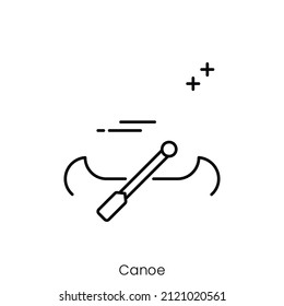 canoe icon. Outline style icon design isolated on white background