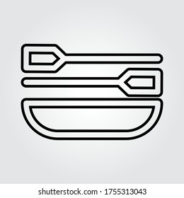 Canoe icon, outline vector sign, linear style pictogram isolated on white. Symbol, logo illustration. Editable stroke. Eps10 vector illustration.