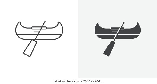Canoe icon Outline vector sign