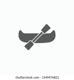 canoe icon, rowboat vector illustration