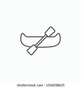 canoe icon, rowboat vector illustration