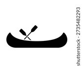 Canoe icon silhouette vector illustration