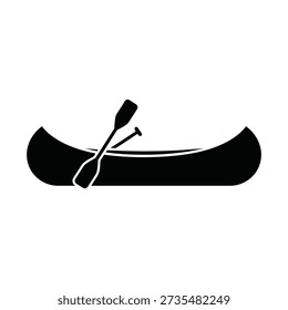 Canoe icon silhouette vector isolated