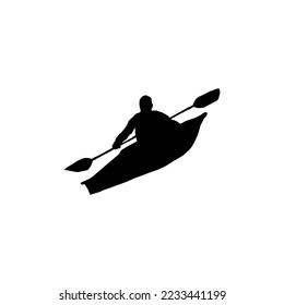 Canoe icon. Simple style canoe travel big sale poster background symbol. Canoe brand logo design element. Canoe t-shirt printing. Vector for sticker.