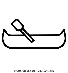 canoe icon Simple thin line stroke