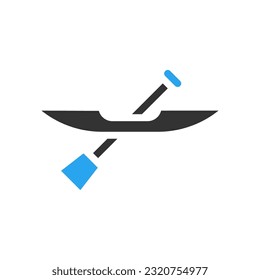 Canoe icon solid blue black colour sport illustration vector element and symbol perfect.