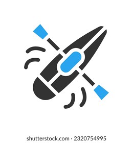 Canoe icon solid blue black colour sport illustration vector element and symbol perfect.