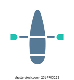 Canoe icon solid green light grey sport illustration vector element and symbol perfect.