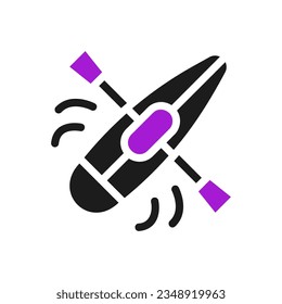 Canoe icon solid purple black sport illustration vector element and symbol perfect.