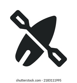 Canoe Icon with Solid Style