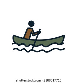 Canoe icon stock illustration on white background