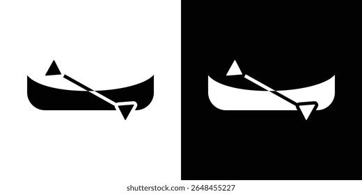Canoe icon symbol collection. Flat vector stock illustration.