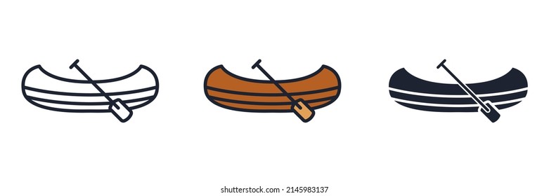 canoe icon symbol template for graphic and web design collection logo vector illustration