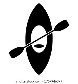 Canoe icon in trendy flat style design. Vector illustration isolated on white background.
