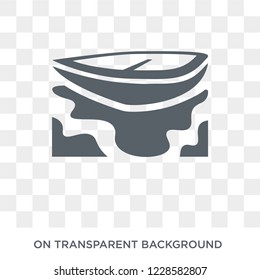 Canoe icon. Trendy flat vector Canoe icon on transparent background from Architecture and Travel collection. 