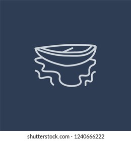 Canoe icon. Trendy flat vector line Canoe icon on dark blue background from Architecture and Travel collection. 