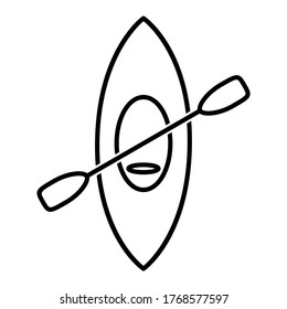 Canoe icon in trendy outline style design. Vector illustration isolated on white background.