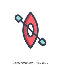 canoe icon vector filled outline style
