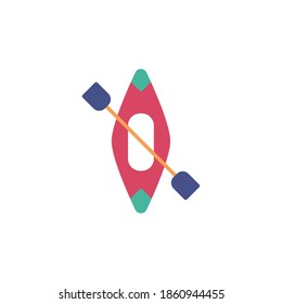 canoe icon vector flat design. colored flat icon. isolated on white background