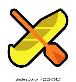 Canoe icon vector flat design isolated on white background