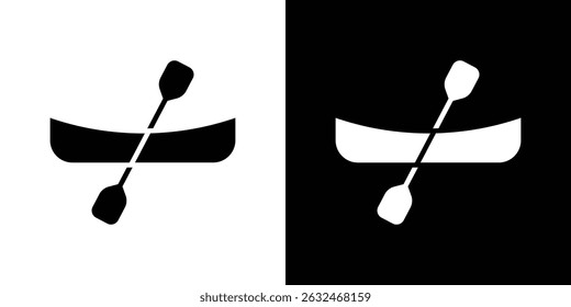 Canoe icon Vector in flat style. Collection silhouettes