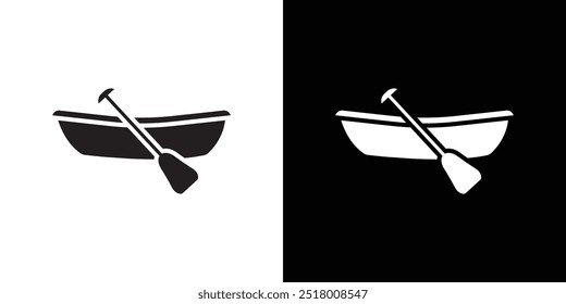 canoe icon Vector flat thin line illustration