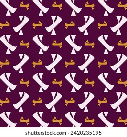 Canoe Icon Vector Illustration repeating trendy cute pattern colorful red background