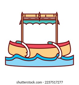 imagen vectorial de icono de canoa con fondo blanco