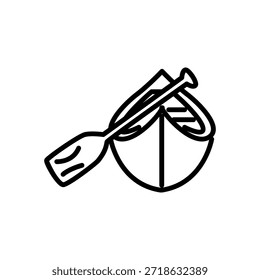 Vector de icono de canoa, icono de estilo de línea