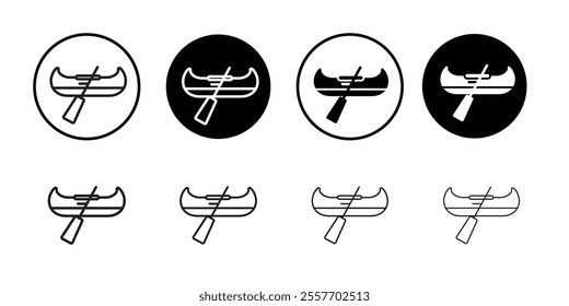 canoe icon vector logo set collection for web app ui