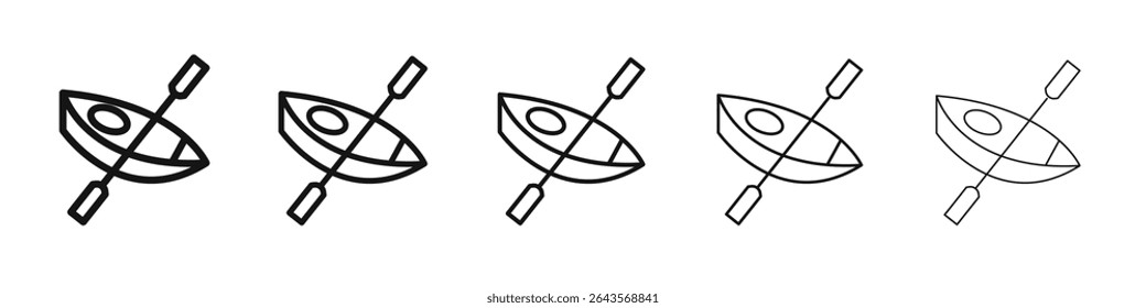 canoe icon vector outline set illustration sign
