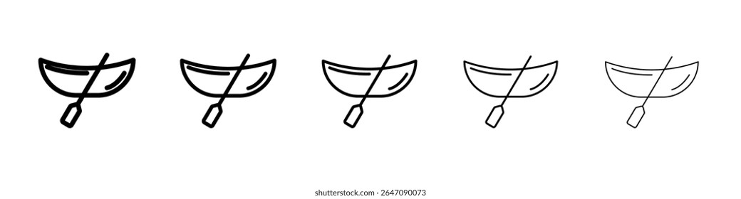canoe icon vector outline symbol or illustration