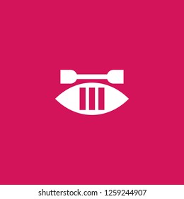 canoe icon vector. canoe sign on pink background. canoe icon for web and app