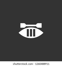 canoe icon vector. canoe sign on black background. canoe icon for web and app