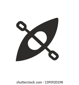 Canoe icon vector. Canoe symbol. Linear style sign for mobile concept and web design. Canoe symbol illustration. Pixel vector graphics - Vector.
