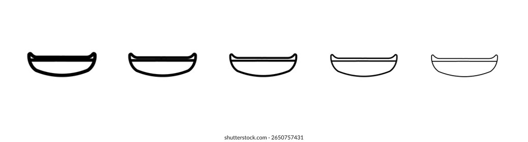 canoe icon vector thin outline style sign