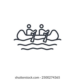 canoe icon. vector.Editable stroke.linear style sign for use web design,logo.Symbol illustration.