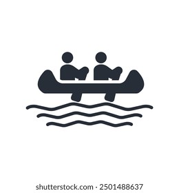 icono de canoa. Vector. Trazo editable. signo de estilo lineal para uso Diseño web, logotipo. Ilustración de símbolo.