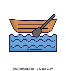 canoe icon with white background vector stock illustration