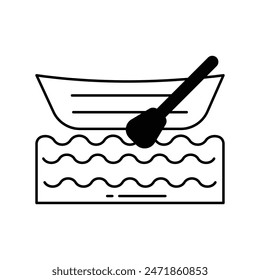 Icono de canoa con fondo blanco Vector ilustración de stock