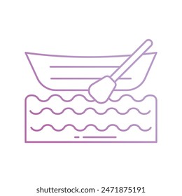 Icono de canoa con fondo blanco Vector ilustración de stock